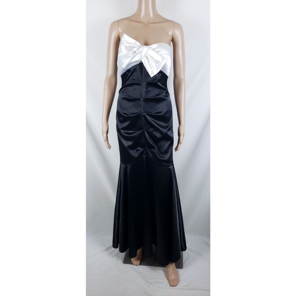 Vintage Y2K Prom Dress Womens 7/8 Old Hollywood Glam Satin Mermaid Gown Ruched